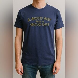 Goodfellow & Co Navy Tee with Yellow Text